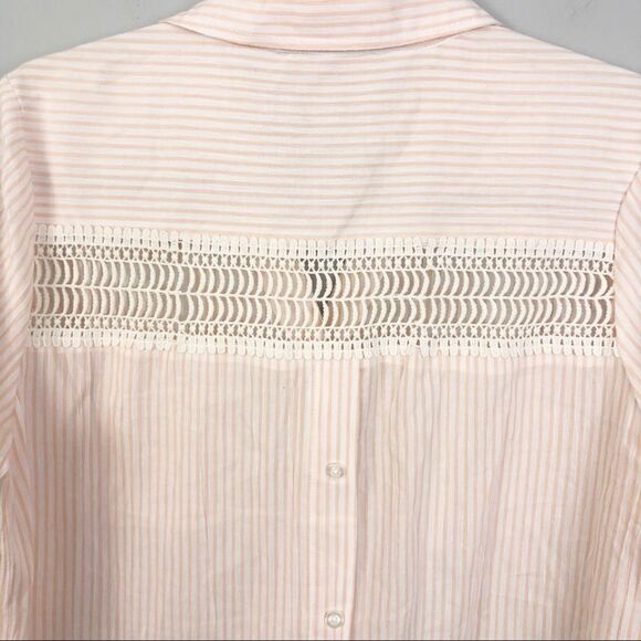 MARC NEW YORK | Orange & White Stripe Button Down Top Women’s Size Small - Picture 8 of 8